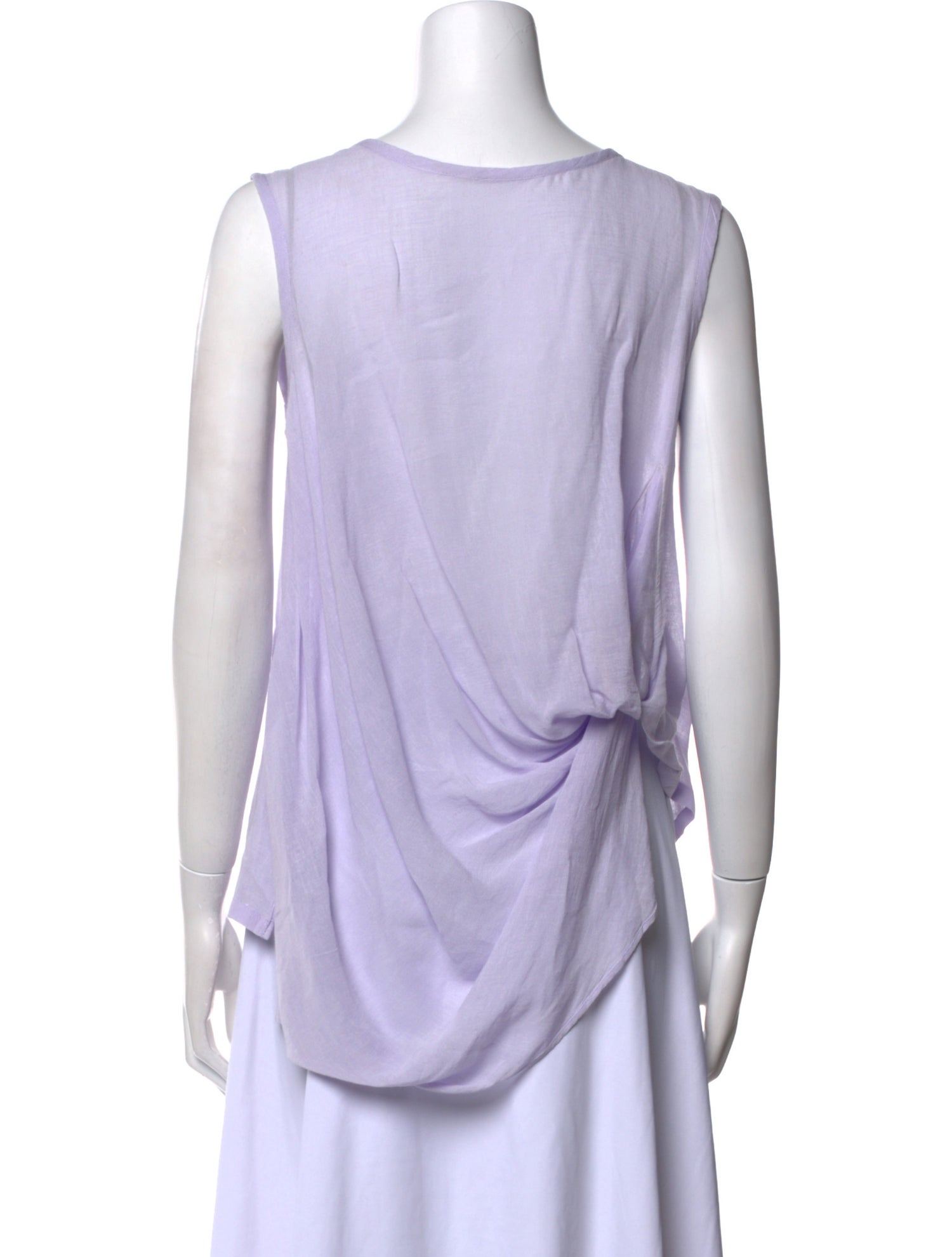 Y's by Yohji Yamamoto Bateau Neckline Sleeveless Blouse